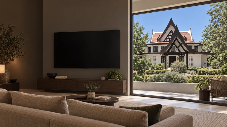 O’Malley — Room concept with a wall-mounted TV and a view inspired by Royal Thai Embassy.