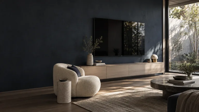 Acton — Generated room concept with a wall-mounted television.