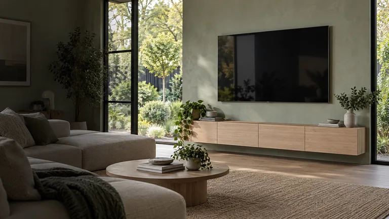 Amaroo — Generated room concept with a wall-mounted television.