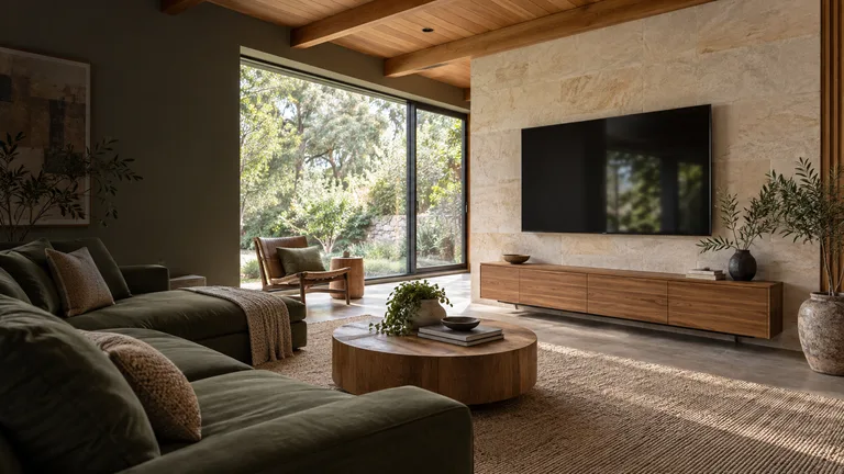 Aranda — Generated room concept with a wall-mounted television.
