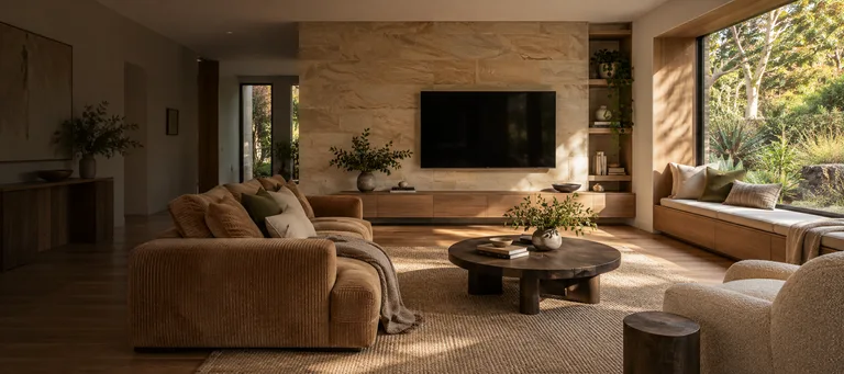 Banks — Generated room concept with a wall-mounted television.