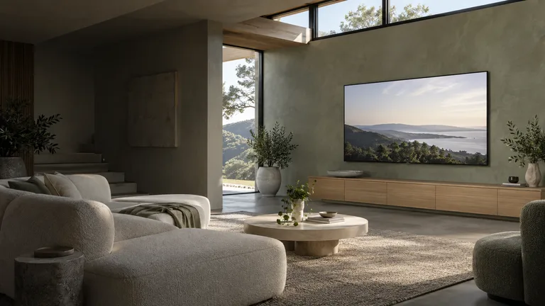 Bruce — Generated room concept with a wall-mounted television.