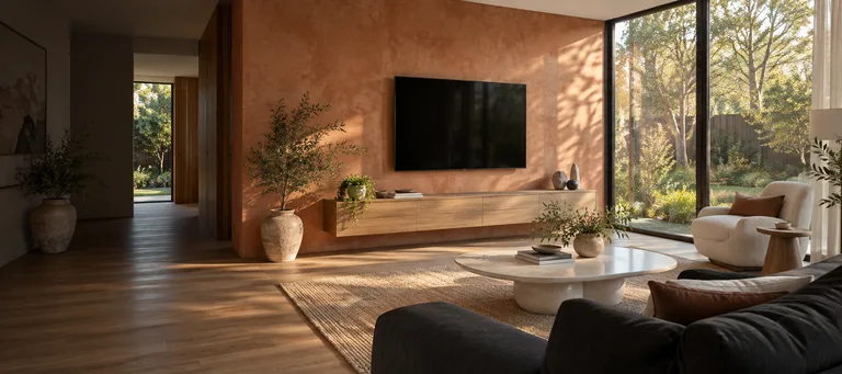 Chisholm — Generated room concept with a wall-mounted television.