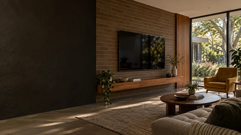 Downer — Generated room concept with a wall-mounted television.