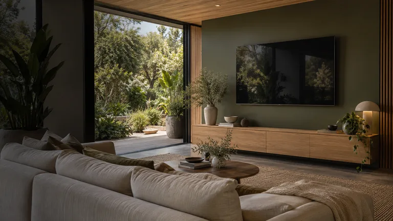 Forde — Generated room concept with a wall-mounted television.