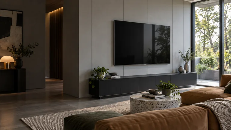 Franklin — Generated room concept with a wall-mounted television.