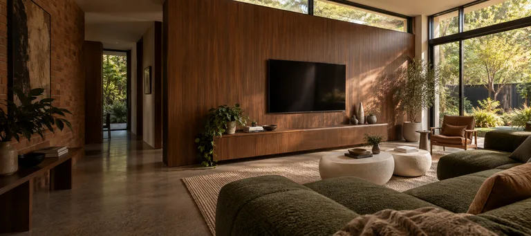Gowrie — Generated room concept with a wall-mounted television.