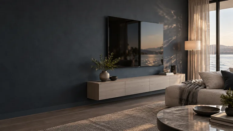 Kingston — Generated room concept with a wall-mounted television.