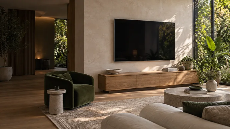 Latham — Generated room concept with a wall-mounted television.