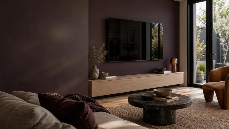 Lyons — Generated room concept with a wall-mounted television.