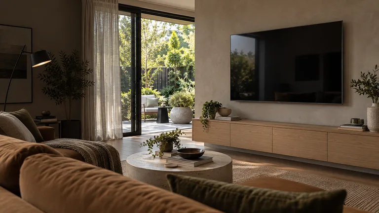 Macgregor — Generated room concept with a wall-mounted television.