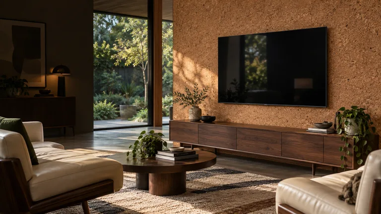 Melba — Generated room concept with a wall-mounted television.