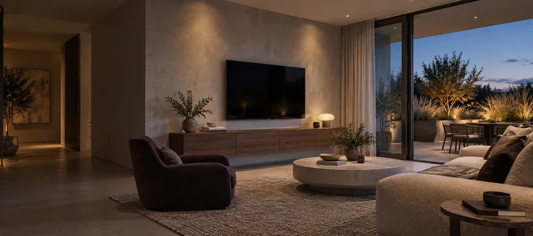Molonglo — Generated room concept with a wall-mounted television.