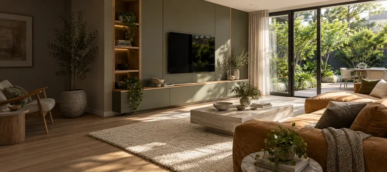 Monash — Generated room concept with a wall-mounted television.