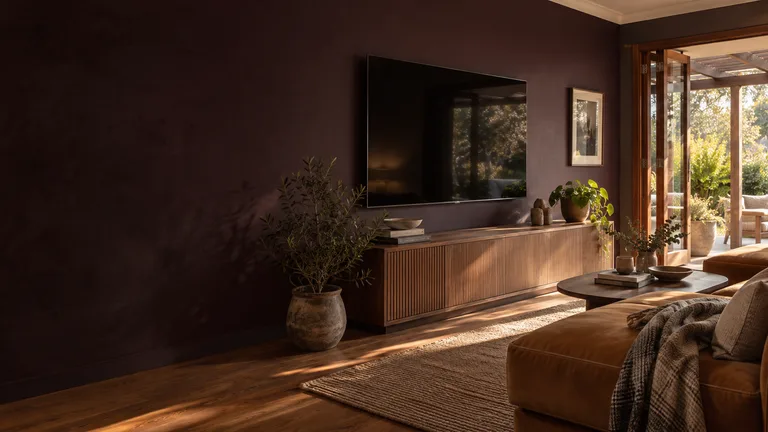O’Connor — Generated room concept with a wall-mounted television.