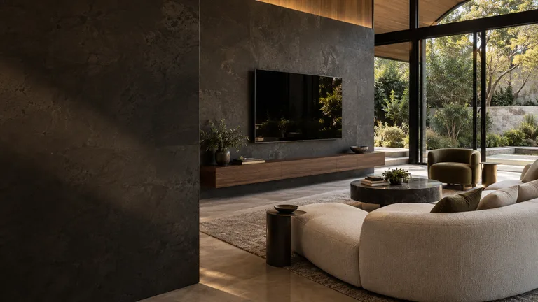 O’Malley — Generated room concept with a wall-mounted television.