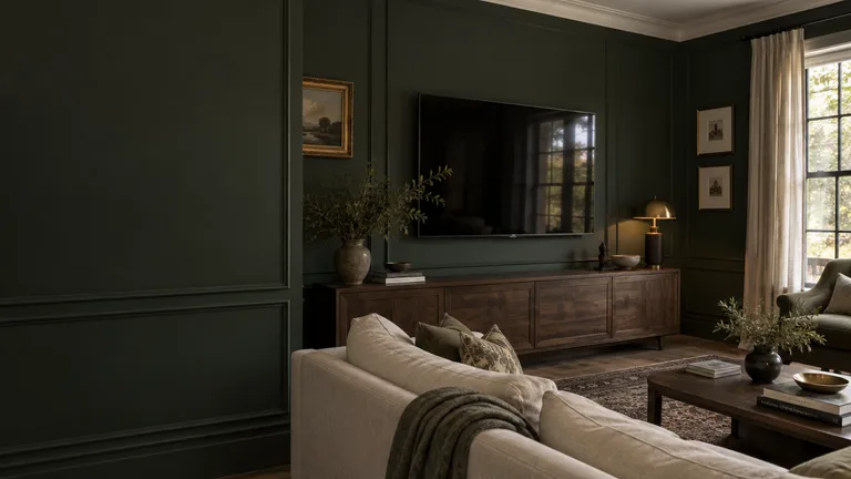 Reid — Generated room concept with a wall-mounted television.