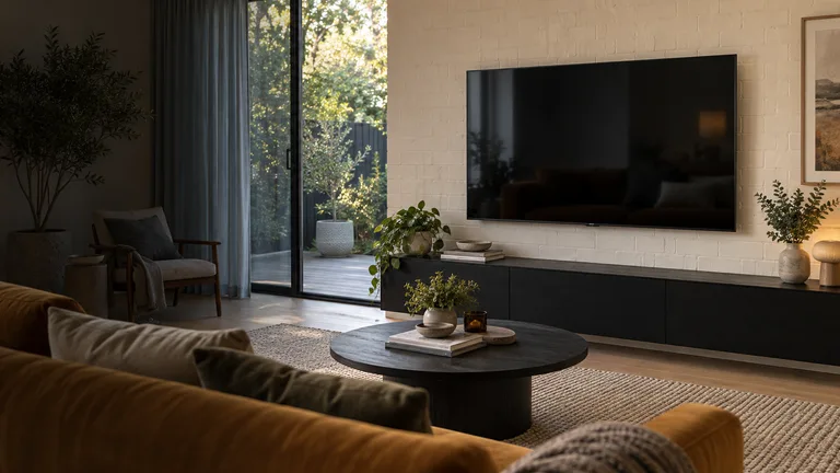 Scullin — Generated room concept with a wall-mounted television.