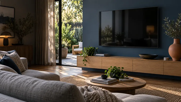 Spence — Generated room concept with a wall-mounted television.