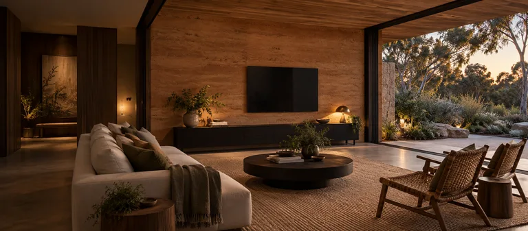Symonston — Generated room concept with a wall-mounted television.