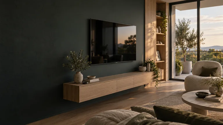 Turner — Generated room concept with a wall-mounted television.