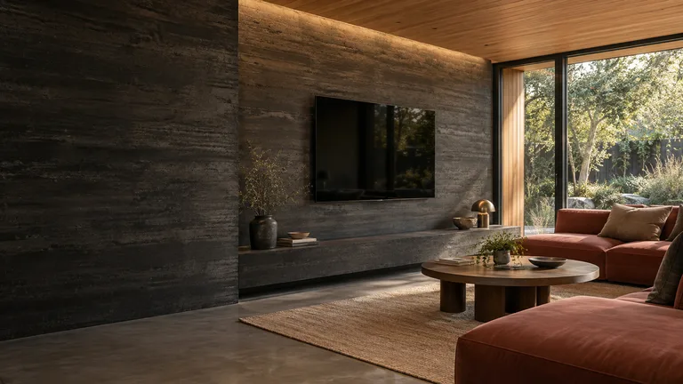 Watson — Generated room concept with a wall-mounted television.