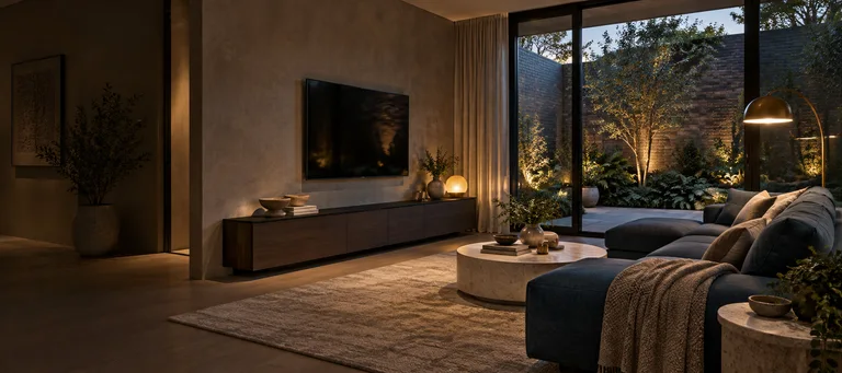 Weston — Generated room concept with a wall-mounted television.
